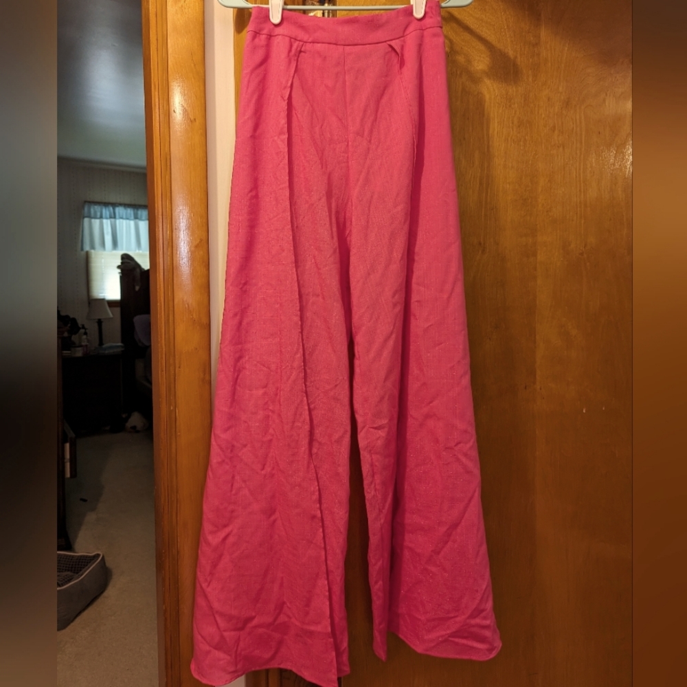 X-small Lulu's Hot Pink Wide-Leg Flowy Pants